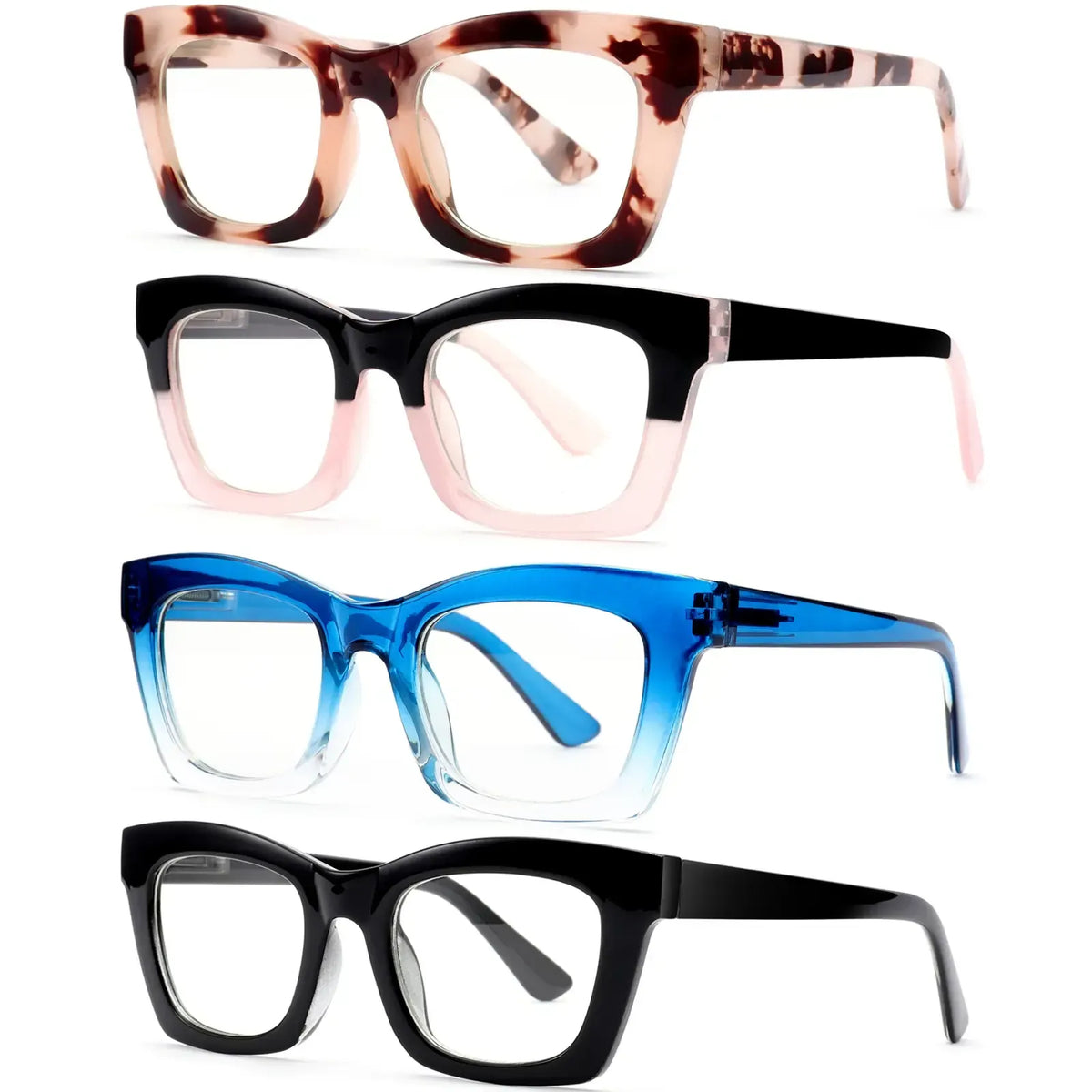 Hot Sale๐Anti Blue Light Glasses Set 4 Pairs Style Unisex Reading Glasses