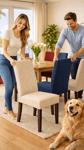 🪑Chair covers – give an old chair a fresh new look instantly!