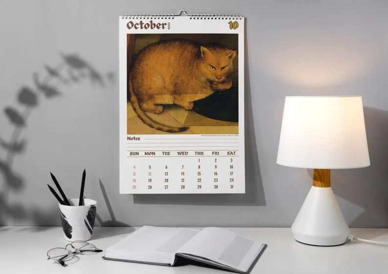 🔥Last day 49% OFF - 🗓️🎨 Meet the strange cats in Renaissance paintings 2026 calendar