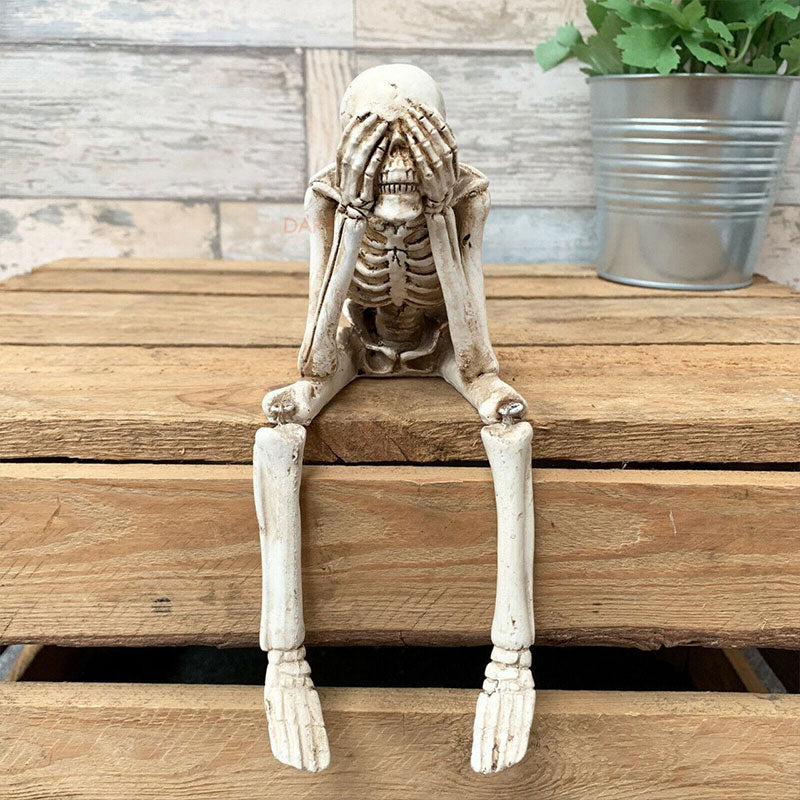 ๐ Halloween Three Wise Skeletons Resin Figurines ๐