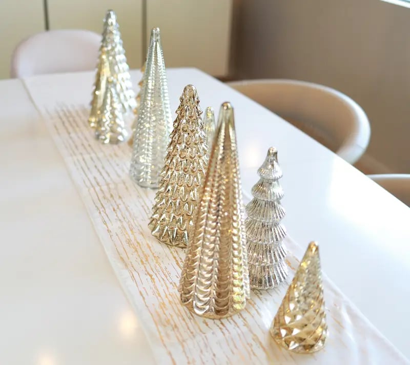 5-piece Set Of Luminous Mercury Glass Trees