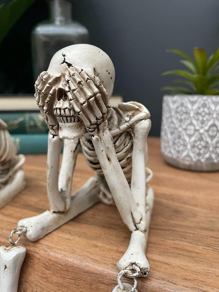 ๐ Halloween Three Wise Skeletons Resin Figurines ๐