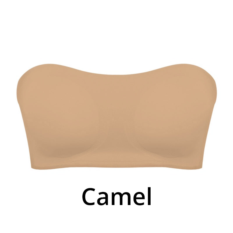 Women's wireless strapless bra with side closure