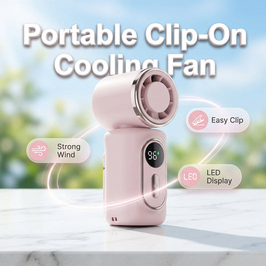 Portable Clip-On Fan with LED Display🌬️