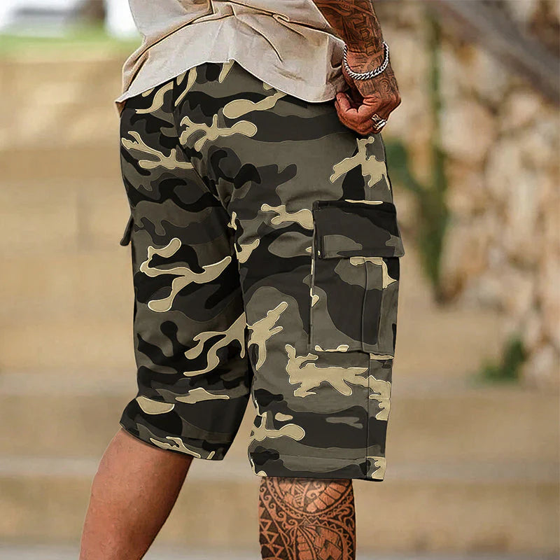 💖 Men's Camouflage Cargo Shorts – with Multiple Pockets, Adjustable Waist, and Breathable Fabric