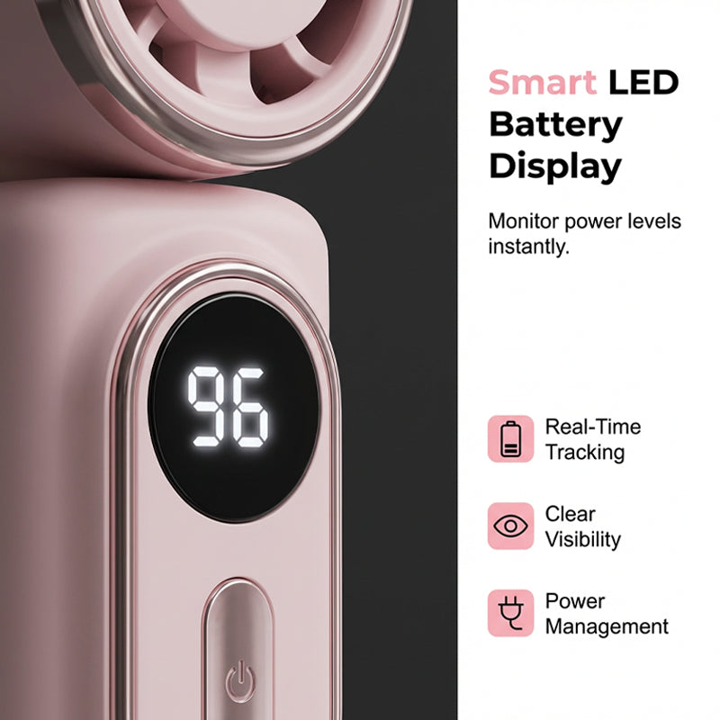 Portable Clip-On Fan with LED Display🌬️