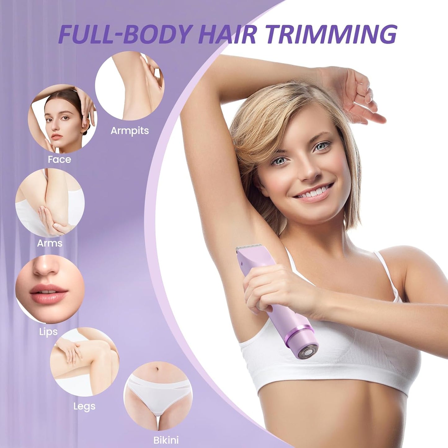 All-round electric hair remover/trimmer for intimate areas for men and women