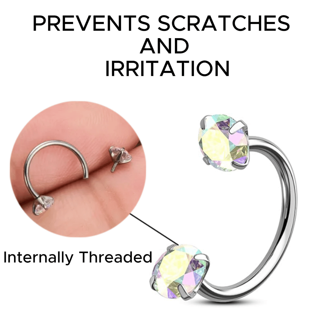 Horseshoe-shaped nose ring – internal thread & comfortable