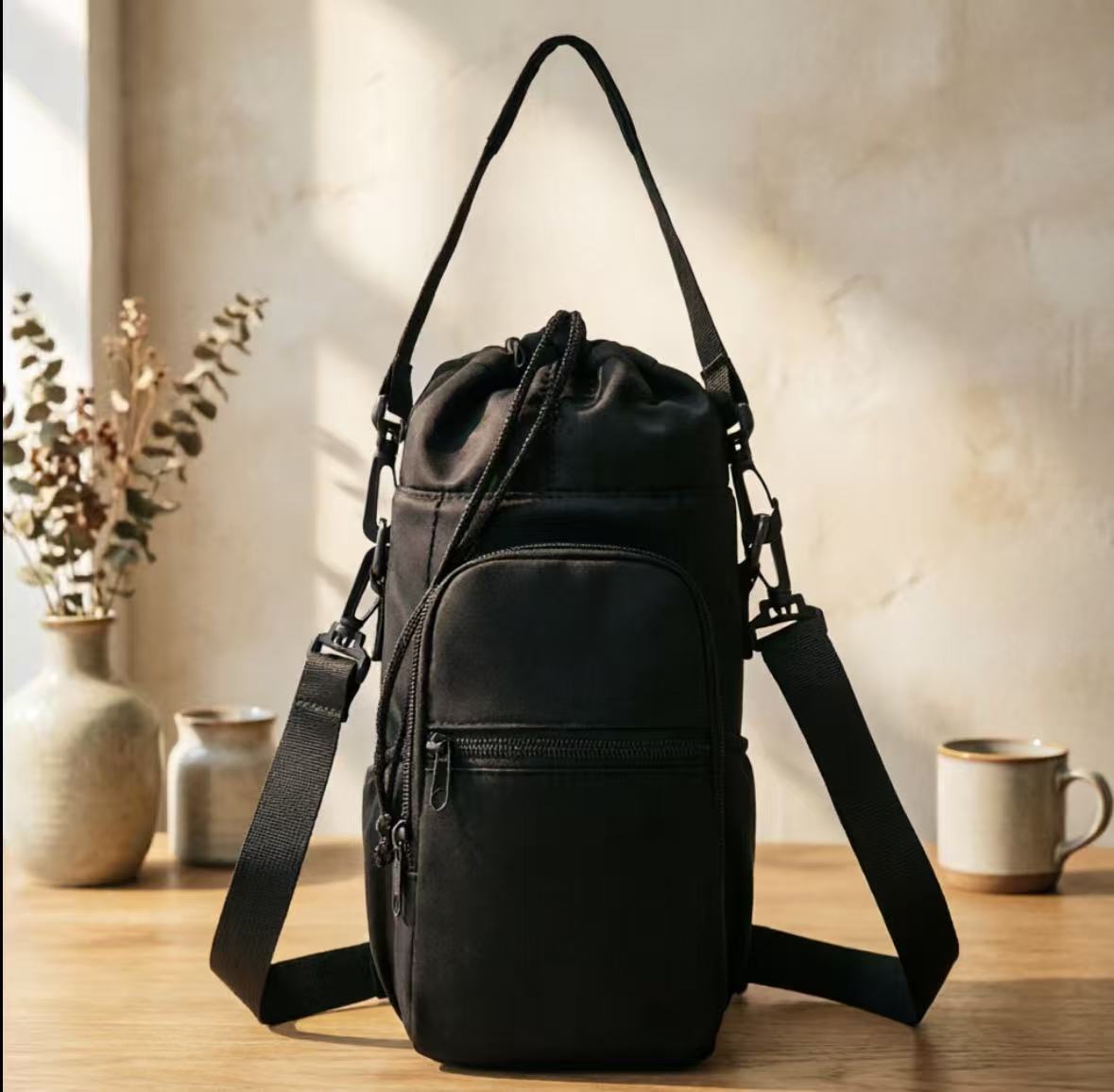 ✨Durable and waterproof💦Bottle holder sling bag with mobile phone pocket - shoulder bag with crossbody strap