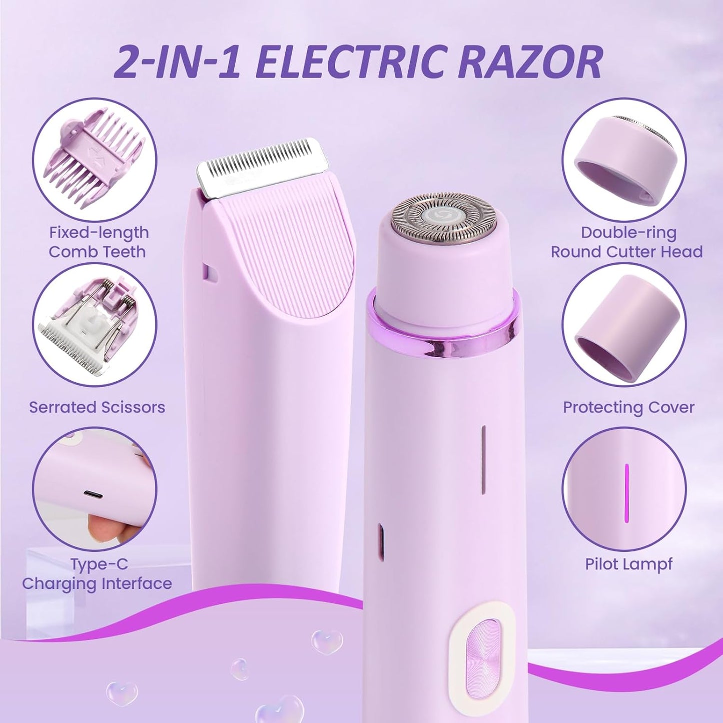 All-round electric hair remover/trimmer for intimate areas for men and women
