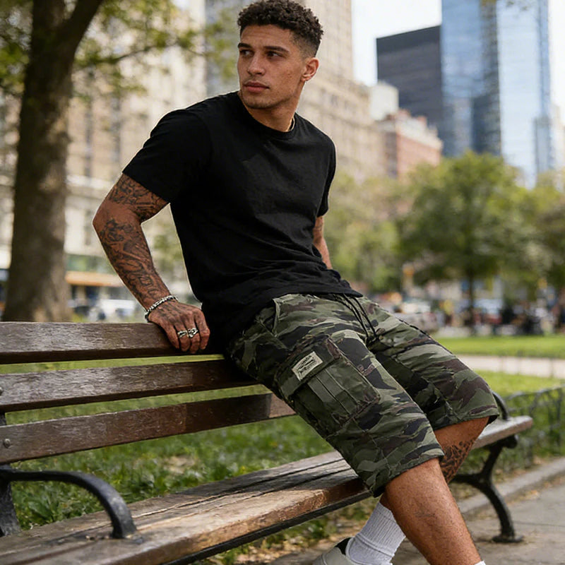 💖 Men's Camouflage Cargo Shorts – with Multiple Pockets, Adjustable Waist, and Breathable Fabric
