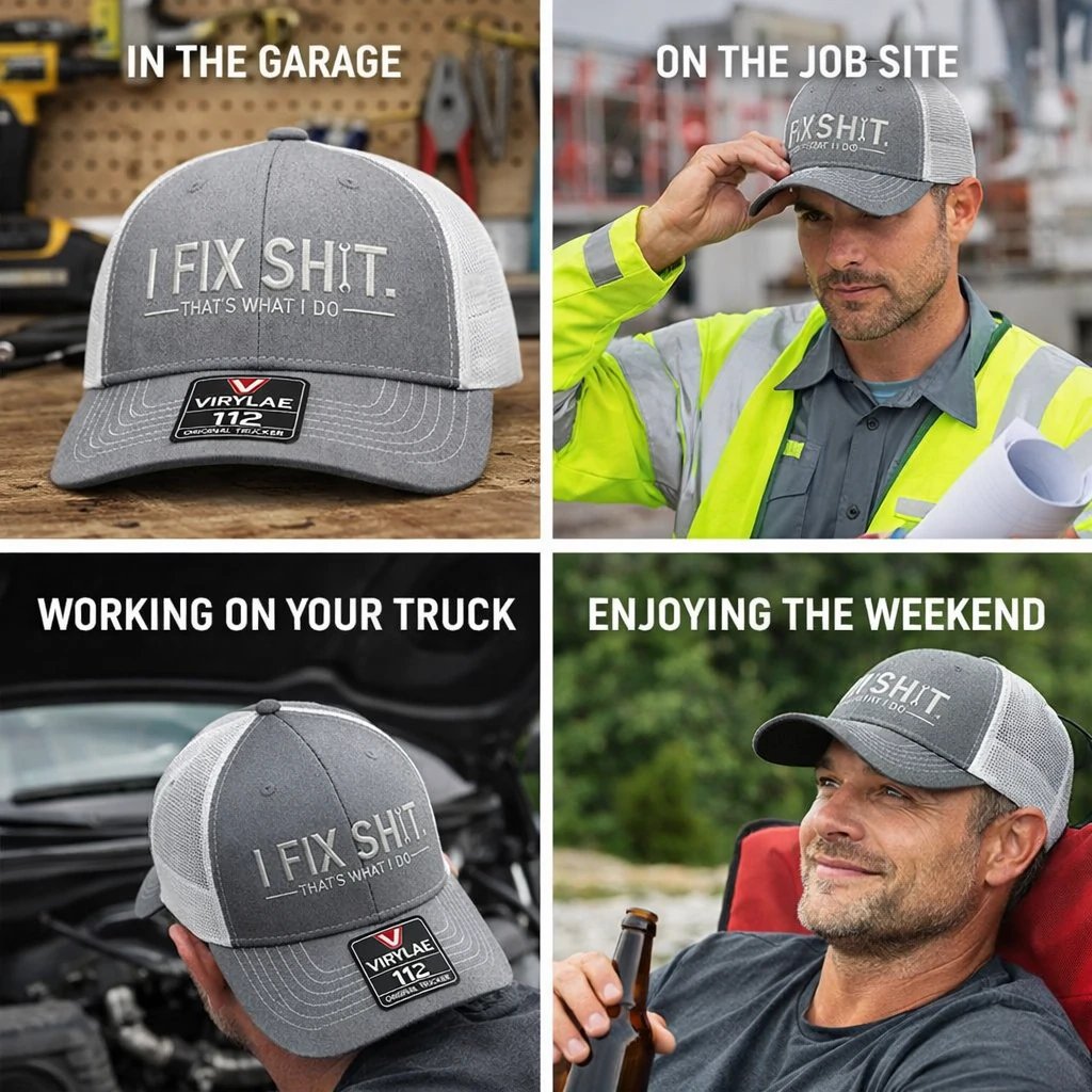 🔥LAST DAY 49% OFF-🛠️ I Fix Shit Trucker Hat – Funny Mechanic & Fixer Cap