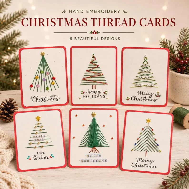 🎄🧵 DIY set for a Christmas card with string art
