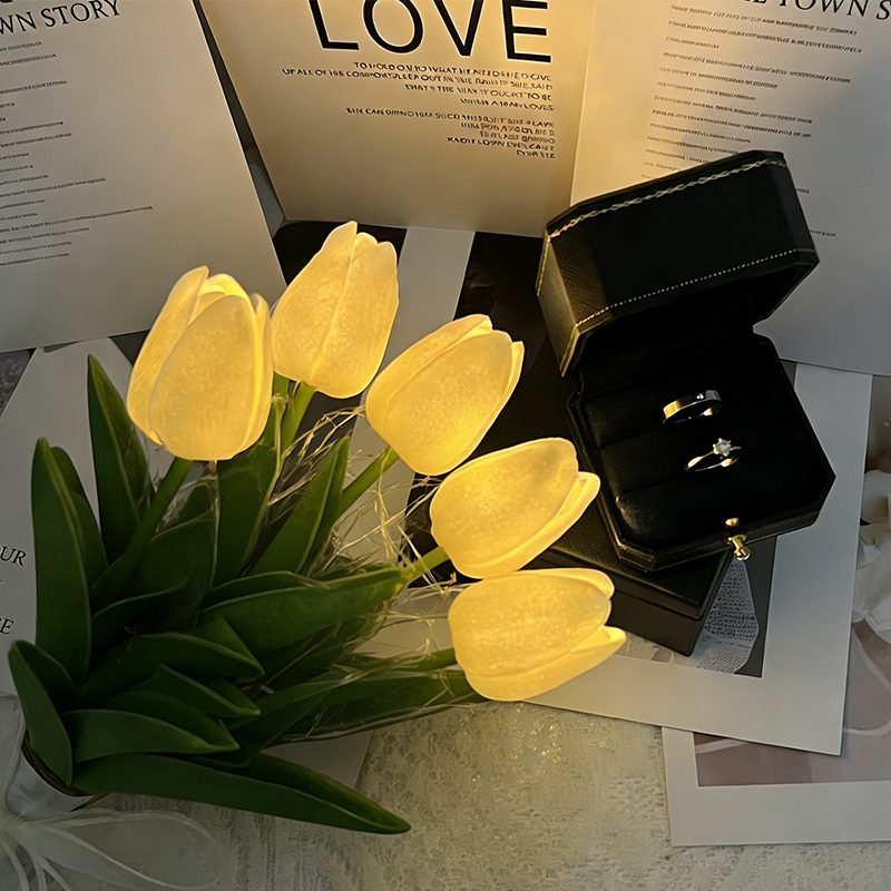 Eternal Tulip Bouquet Lamp 🌷 — Illuminate Your Space with Timeless Romanc