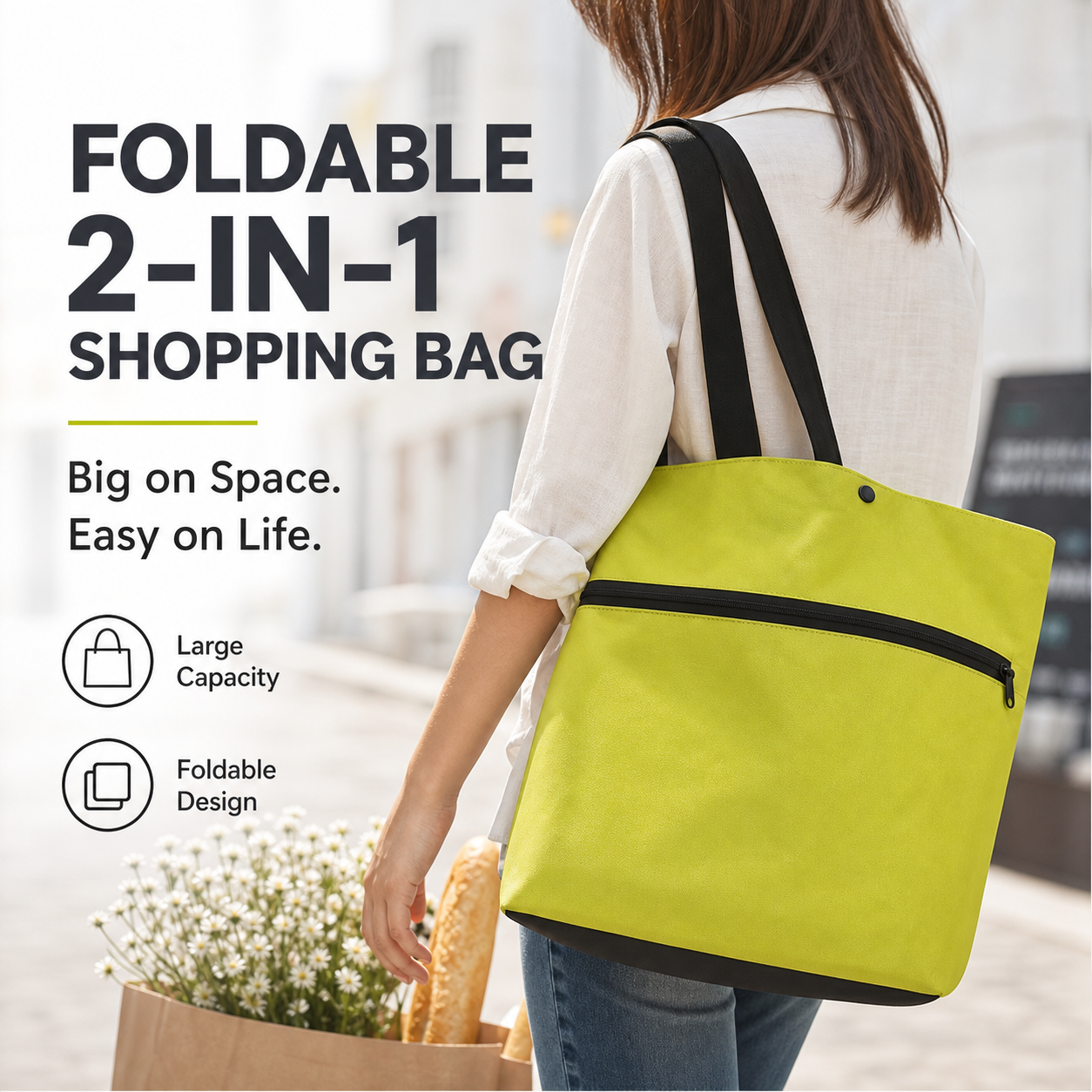 🔥HOT SALE 50% OFF🔥Foldable 2-in-1 Shopping Bag