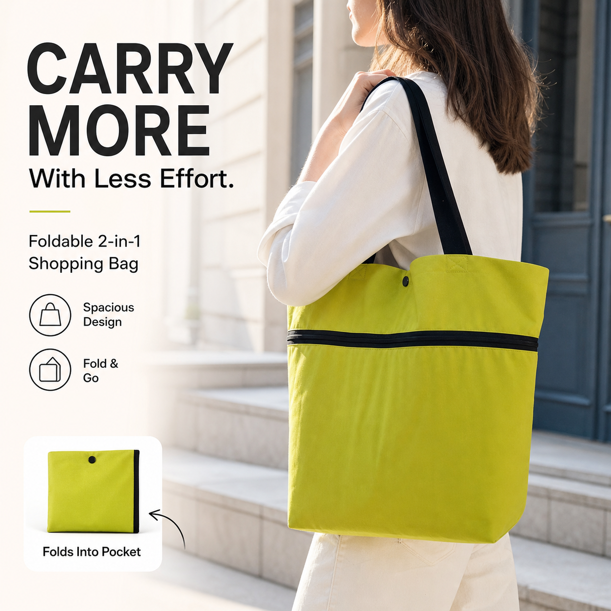 🔥HOT SALE 50% OFF🔥Foldable 2-in-1 Shopping Bag
