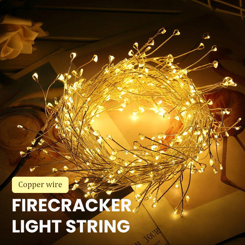 Copper wire firework fairy lights