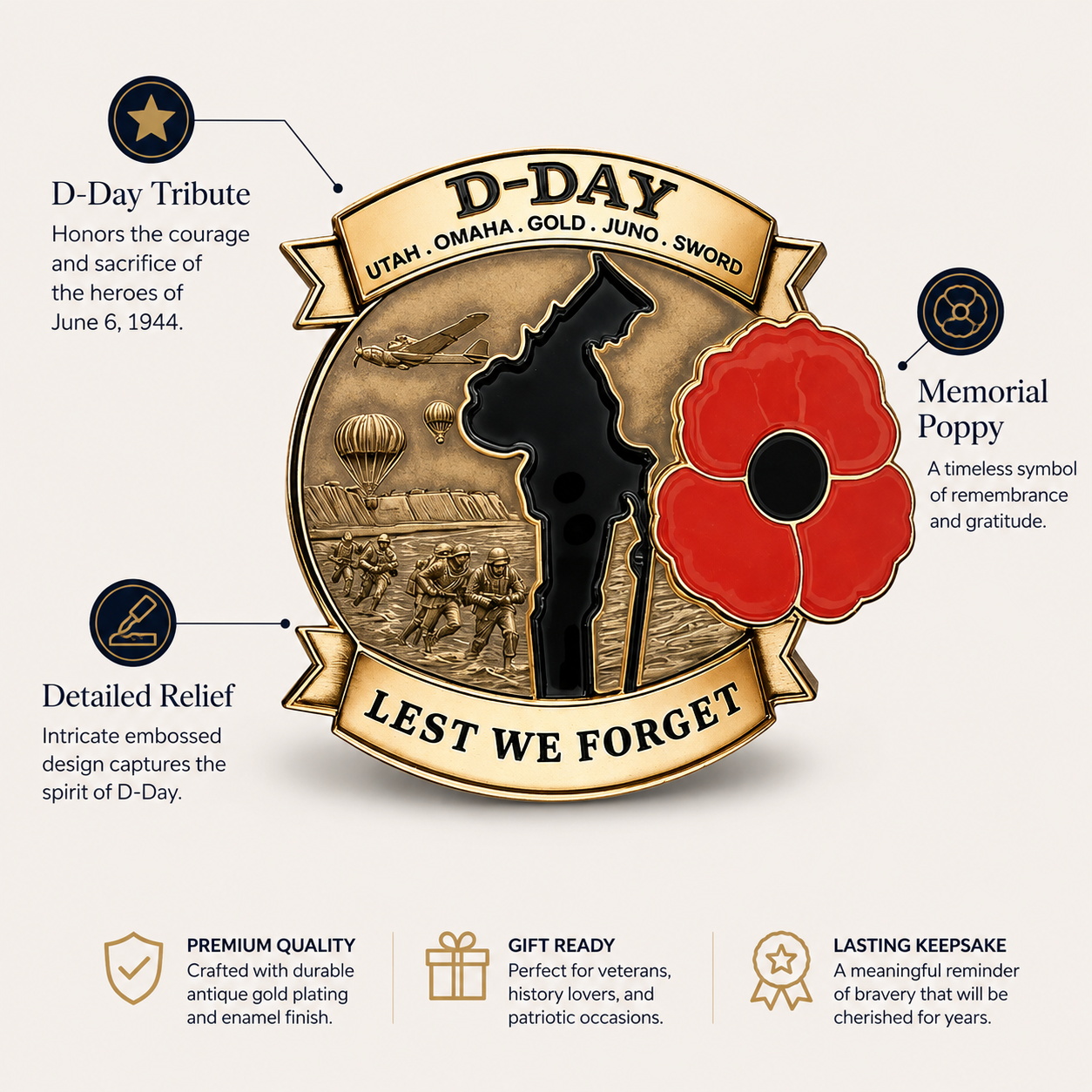 🏅80th Anniversary Commemorative Brooch — Preserve History, Carry the Story