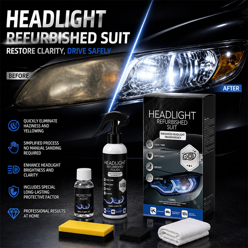 Car Headlight Restoration Spray Kit