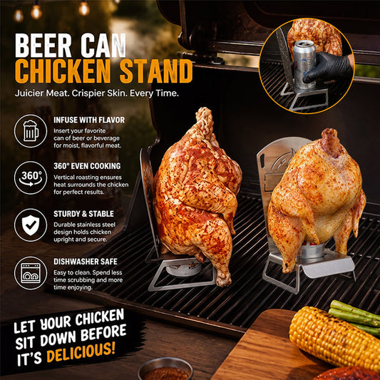 🍻Beer Can Chicken Roaster Stand – Enjoy Crispy Skin & Super Tender, Juicy Meat! 🍗✨
