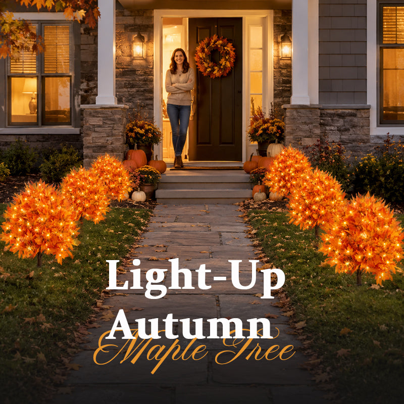 🍁Light-Up Autumn Maple Garden Stakes – Festive Autumn Countdown! 🍂✨