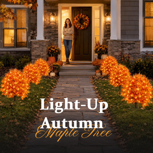 🍁Light-Up Autumn Maple Garden Stakes – Festive Autumn Countdown! 🍂✨