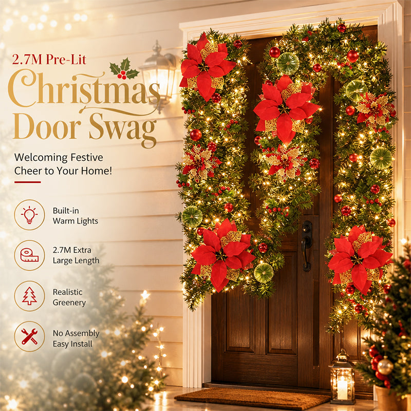 🎄 Christmas wreath made of pine needles for the door, the mantelpiece, and as Christmas decoration for the home
