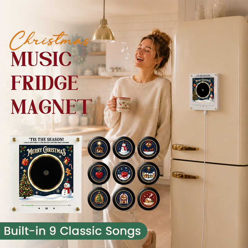 🎄 Interactive Christmas Music Fridge Magnet: Plays 9 Classic Songs for Festive Kitchen Decor! 🎵✨