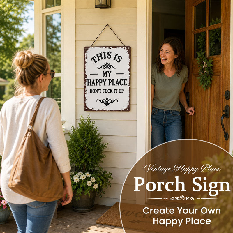 "This is my happy place" Rustic wooden hanging sign ✨🏡💖