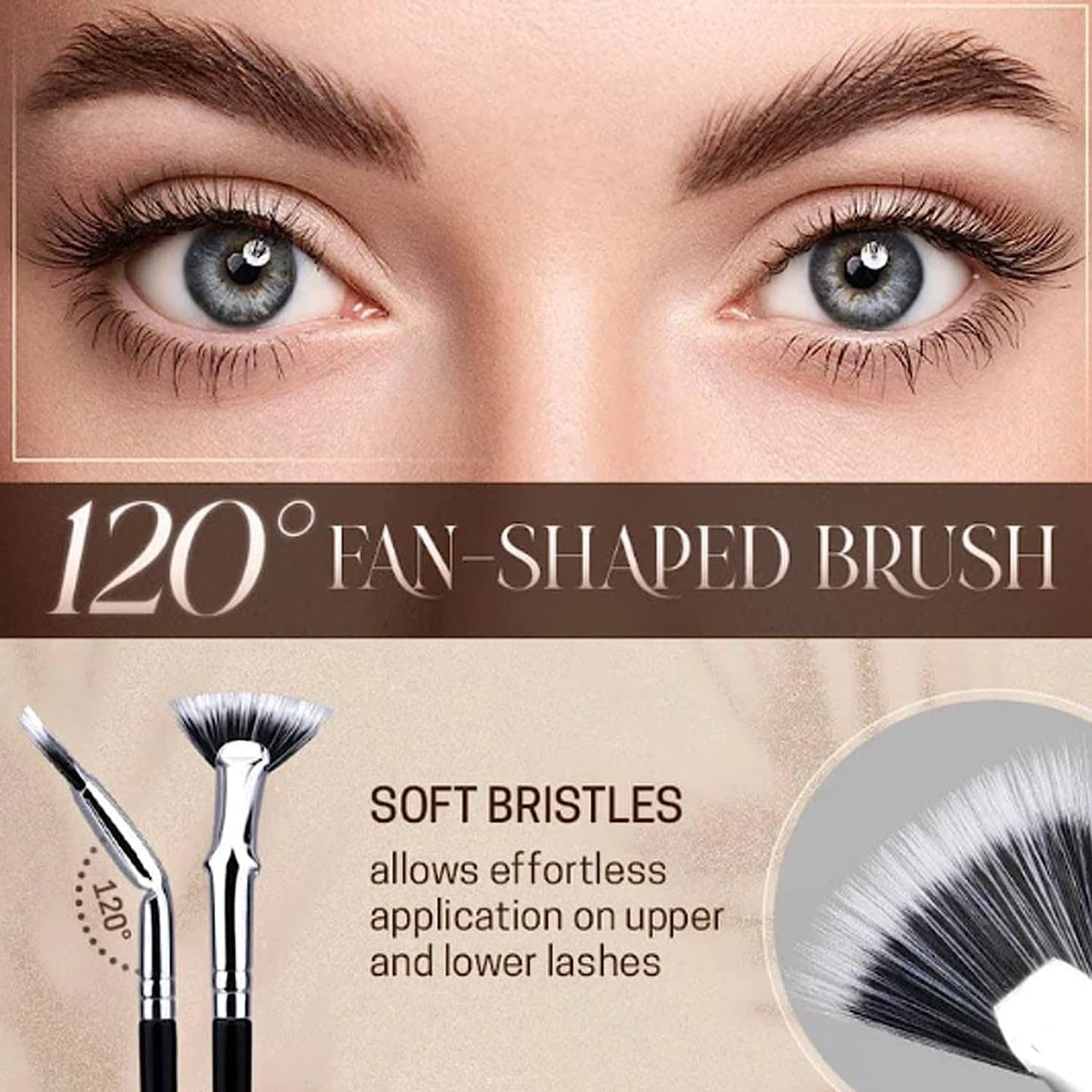 Foldable angled eyelash brush