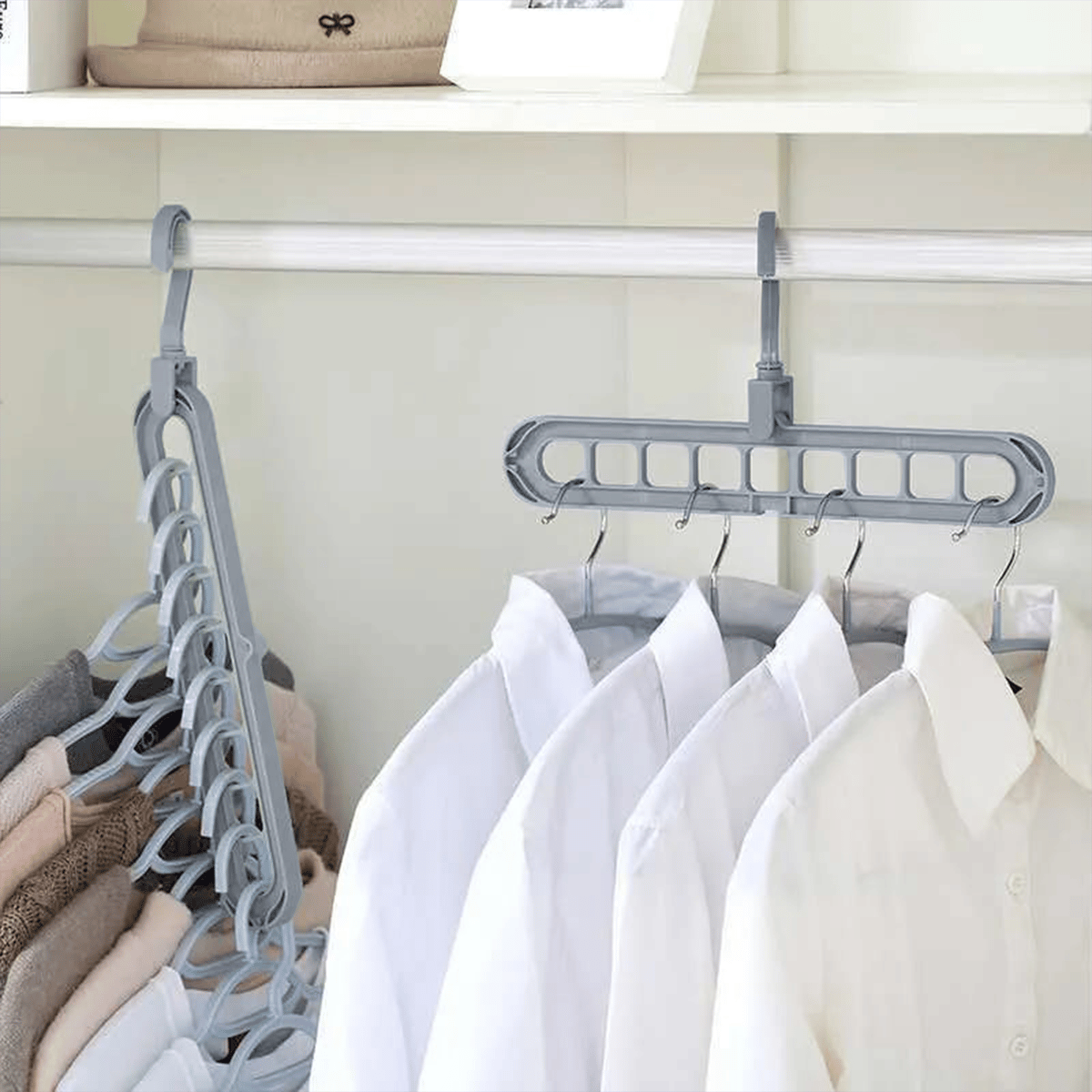 🔥👚 Multifunctional clothes drying rack with a nine-hole design—freeing up to 85% of your wardrobe space!