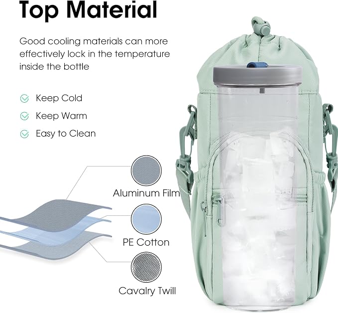 ✨Durable and waterproof💦Bottle holder sling bag with mobile phone pocket - shoulder bag with crossbody strap