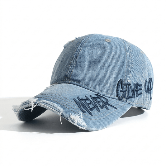 “NEVER GIVE UP” Embroidered Cap