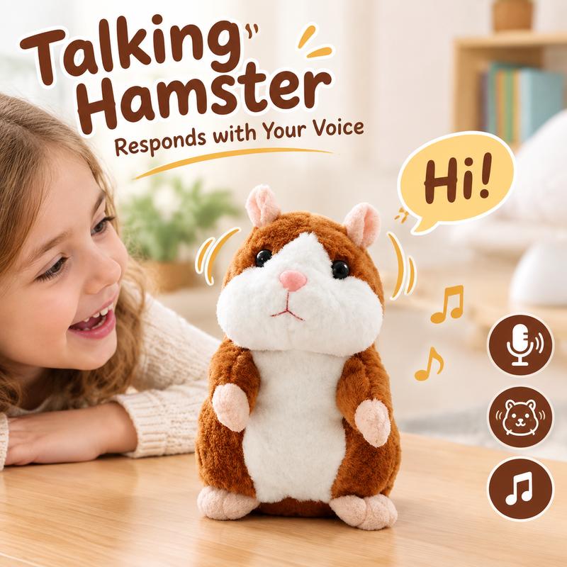 🐹 Talking hamster plush toy – repeats everything you say and shakes its head 🎁