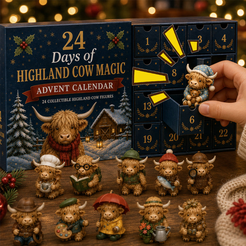 🐮24 Day Highland Cow Magic Advent Calendar（3D）