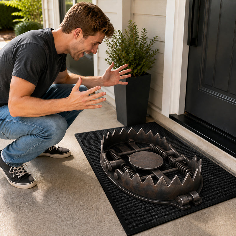 🚪 Trick‑Trap 3D Illusion Doormat | Fun Optical Illusion Floor Mat for Home Entrance