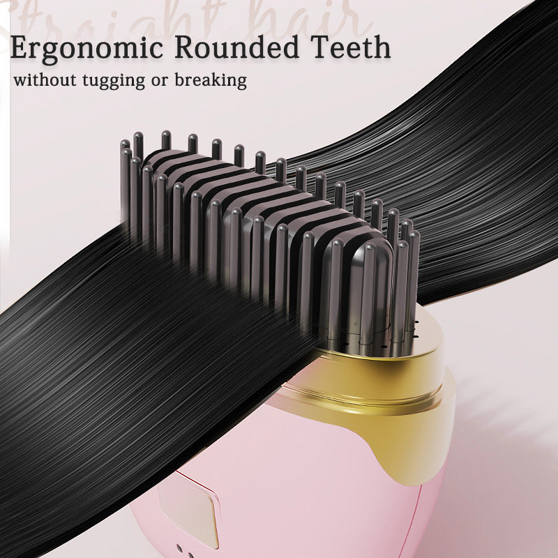 💇‍♀️Portable mini hair straightener brush with negative ions