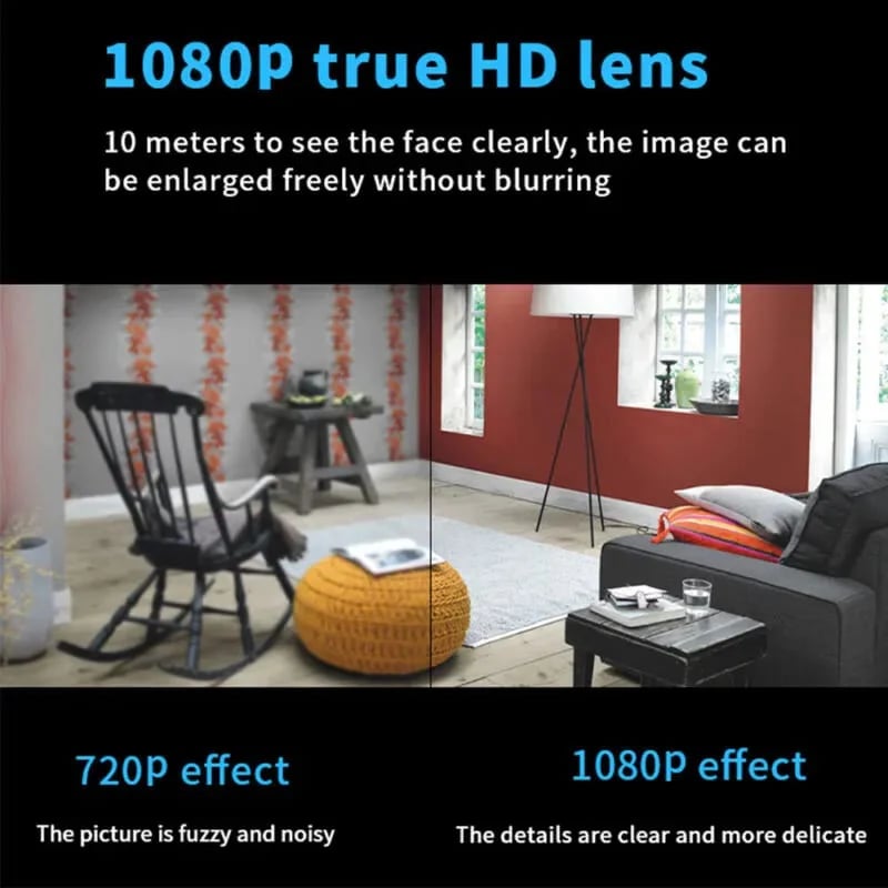 📸 1080P coin-sized wireless mini camera, can be installed anywhere, real-time remote monitoring via smartphone.