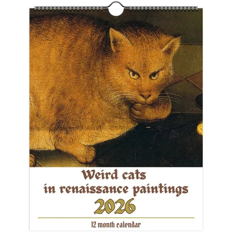 🔥Last day 49% OFF - 🗓️🎨 Meet the strange cats in Renaissance paintings 2026 calendar