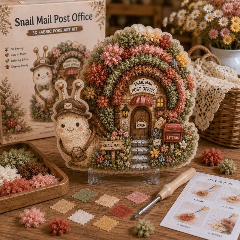 🔥 Last day: 49% off – ✨ “Whimsical Village” 3D Fabric Art Kit (Poke Art Technique)