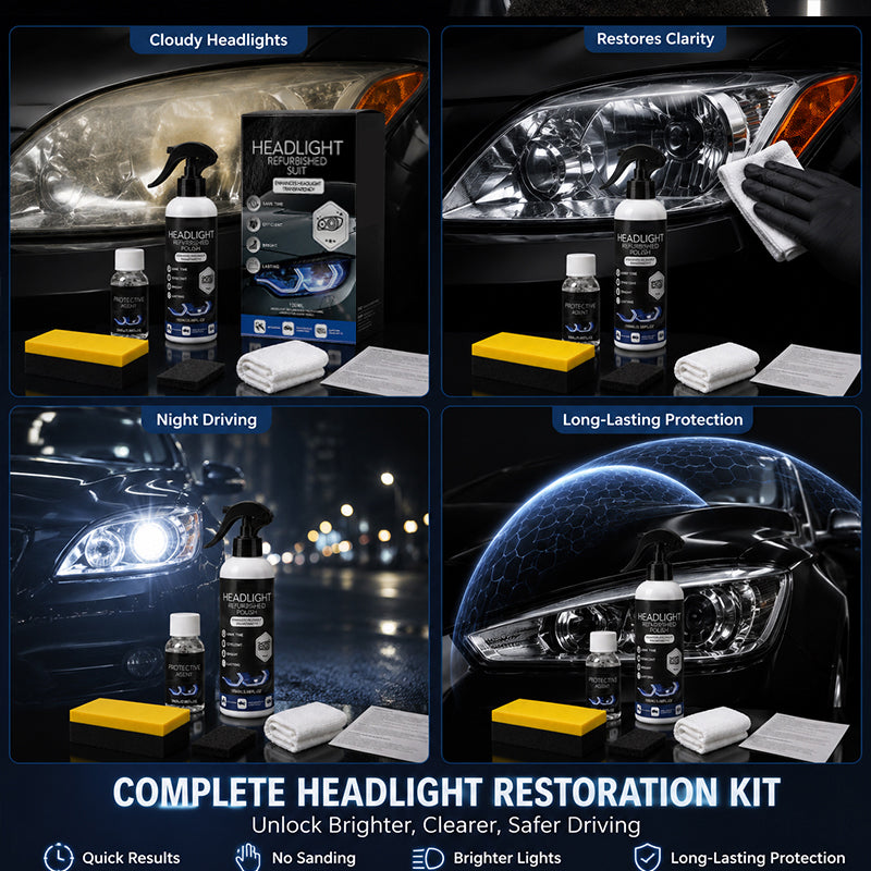Car Headlight Restoration Spray Kit