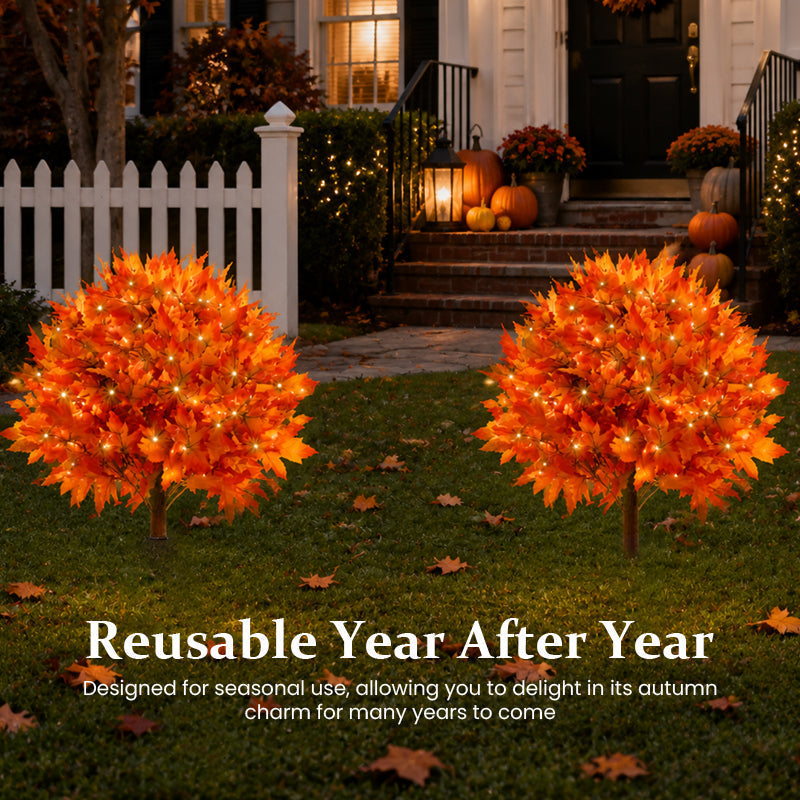 🍁Light-Up Autumn Maple Garden Stakes – Festive Autumn Countdown! 🍂✨