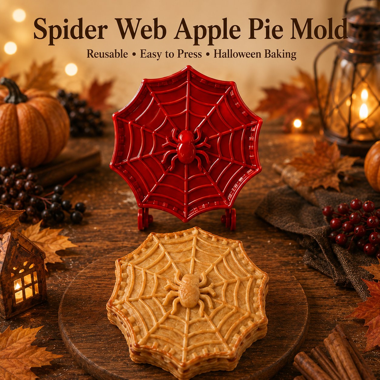 🎃 Halloween Mini Pie Mold Set – 8 Spooky Designs for Easy Festive Baking