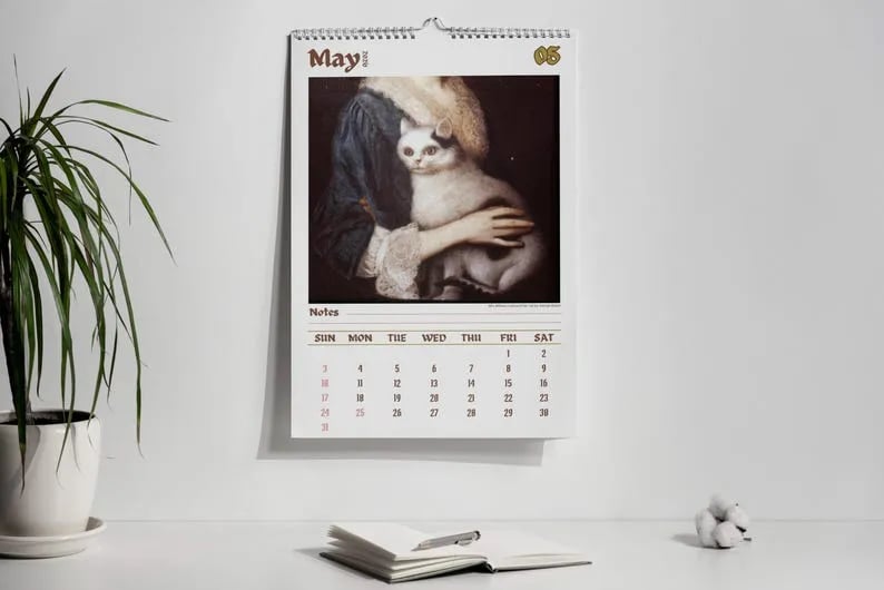 🔥Last day 49% OFF - 🗓️🎨 Meet the strange cats in Renaissance paintings 2026 calendar