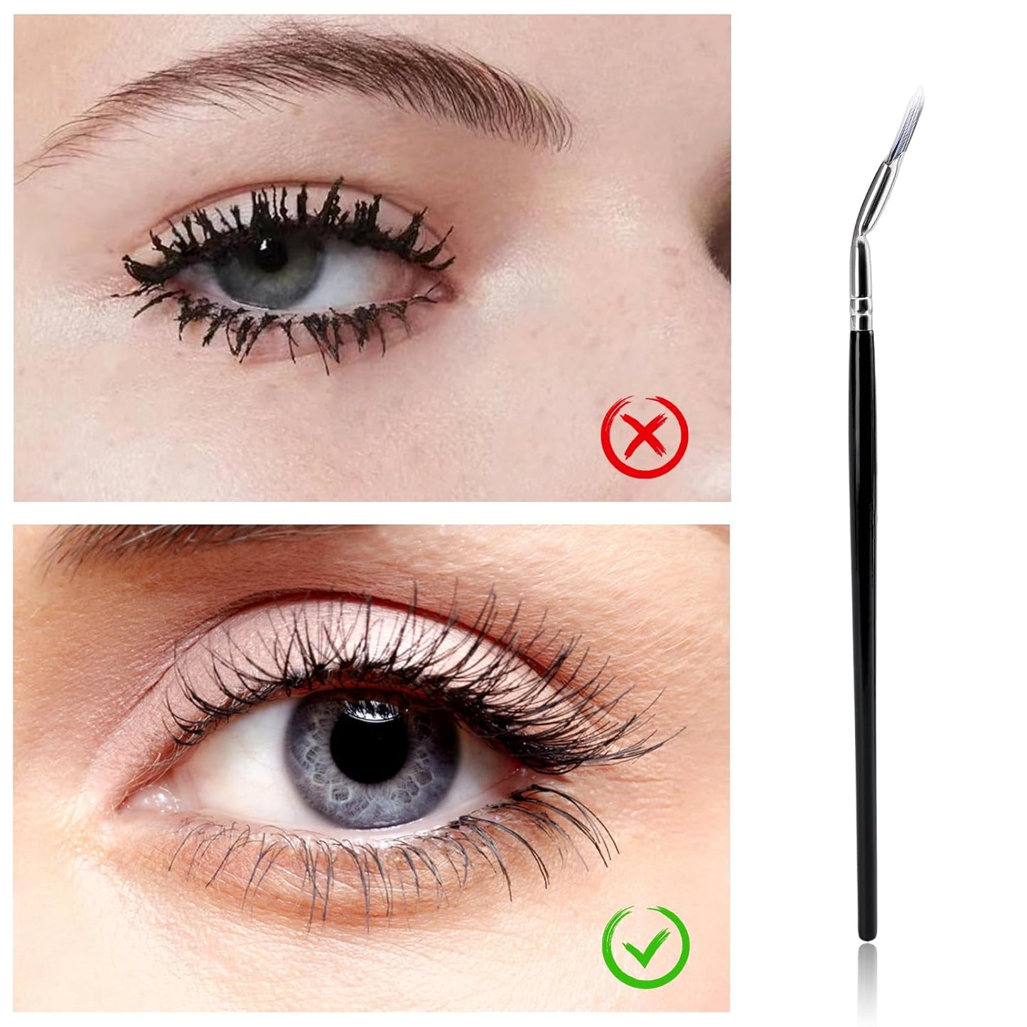 Foldable angled eyelash brush
