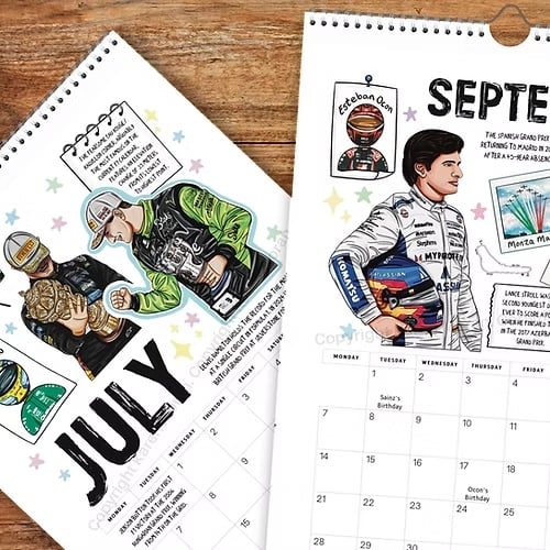 🏎️📅F1 Scrapbook Race Calendar 2026 — The ultimate wall calendar for racing fans