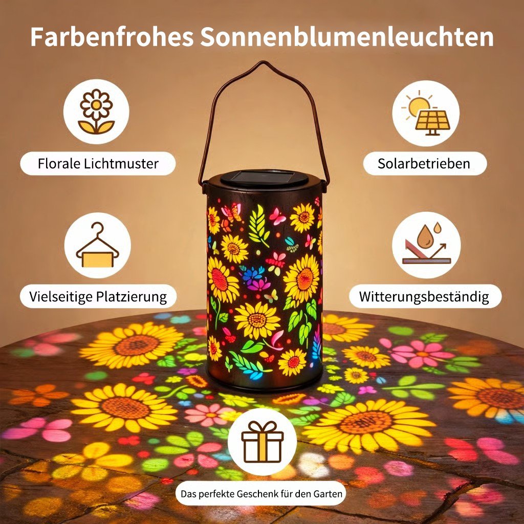 🌞Colorful solar-powered garden lantern with a sunflower light effect