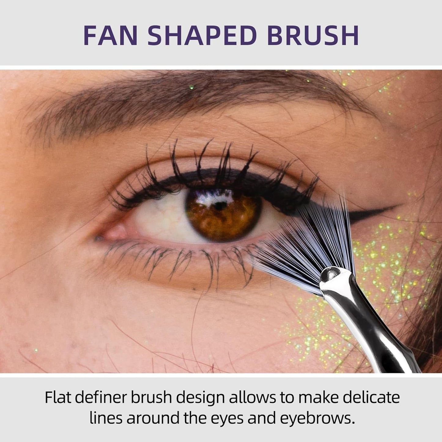 Foldable angled eyelash brush