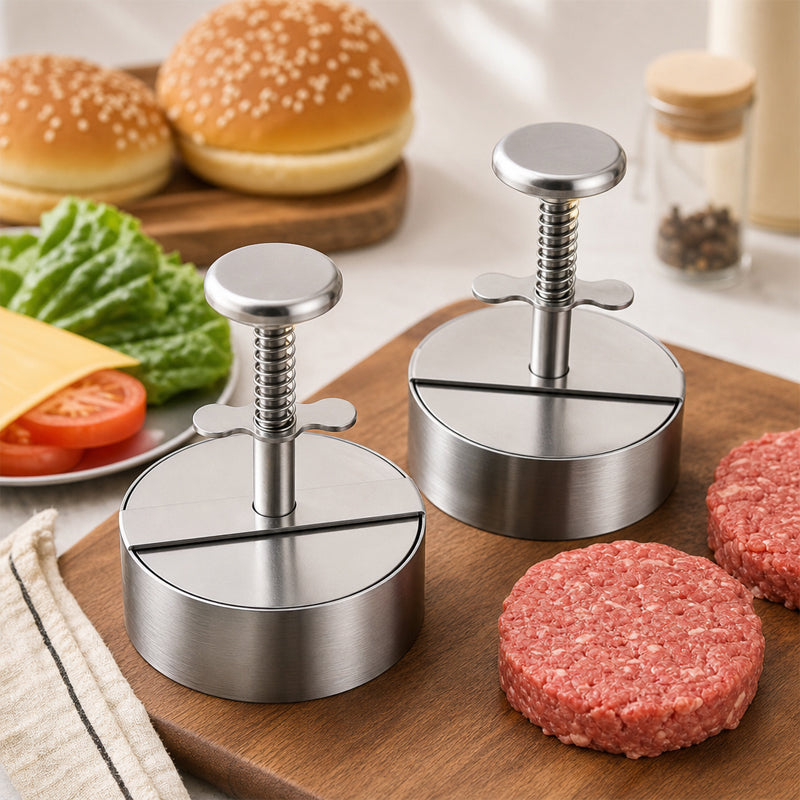 🍔 Stainless Steel Burger Press | Make Perfect Even Patties Easily
