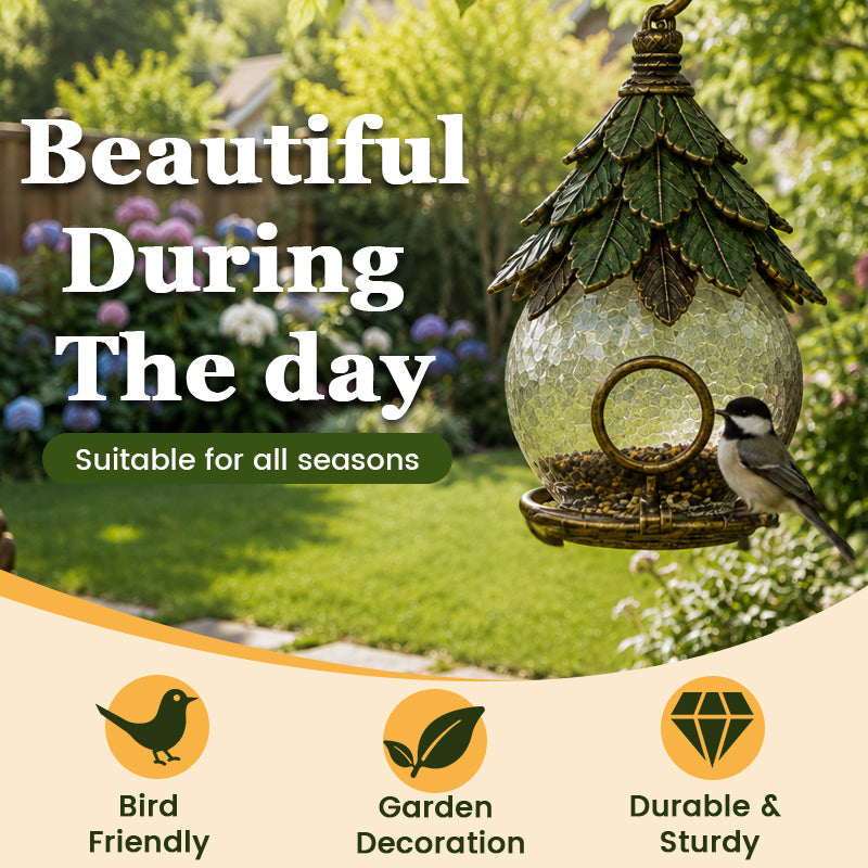 🐦 Vintage Globe Bird Feeder Cover｜A Cozy Decorative Haven For Backyard Birds